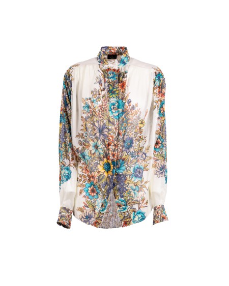Shop ETRO  Shirt: Etro blouse with bouquet print.
Oversized fit.
Mandarin collar.
Long sleeves.
Composition: 100% cotton
Made in Italy.. WRIA0006 99SA580-X0800
